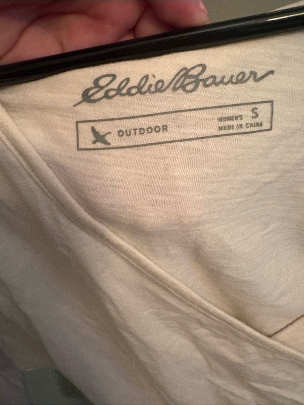 Eddie Bauer Cream Wrap-Style Long Sleeve Top - Picture 2 of 4